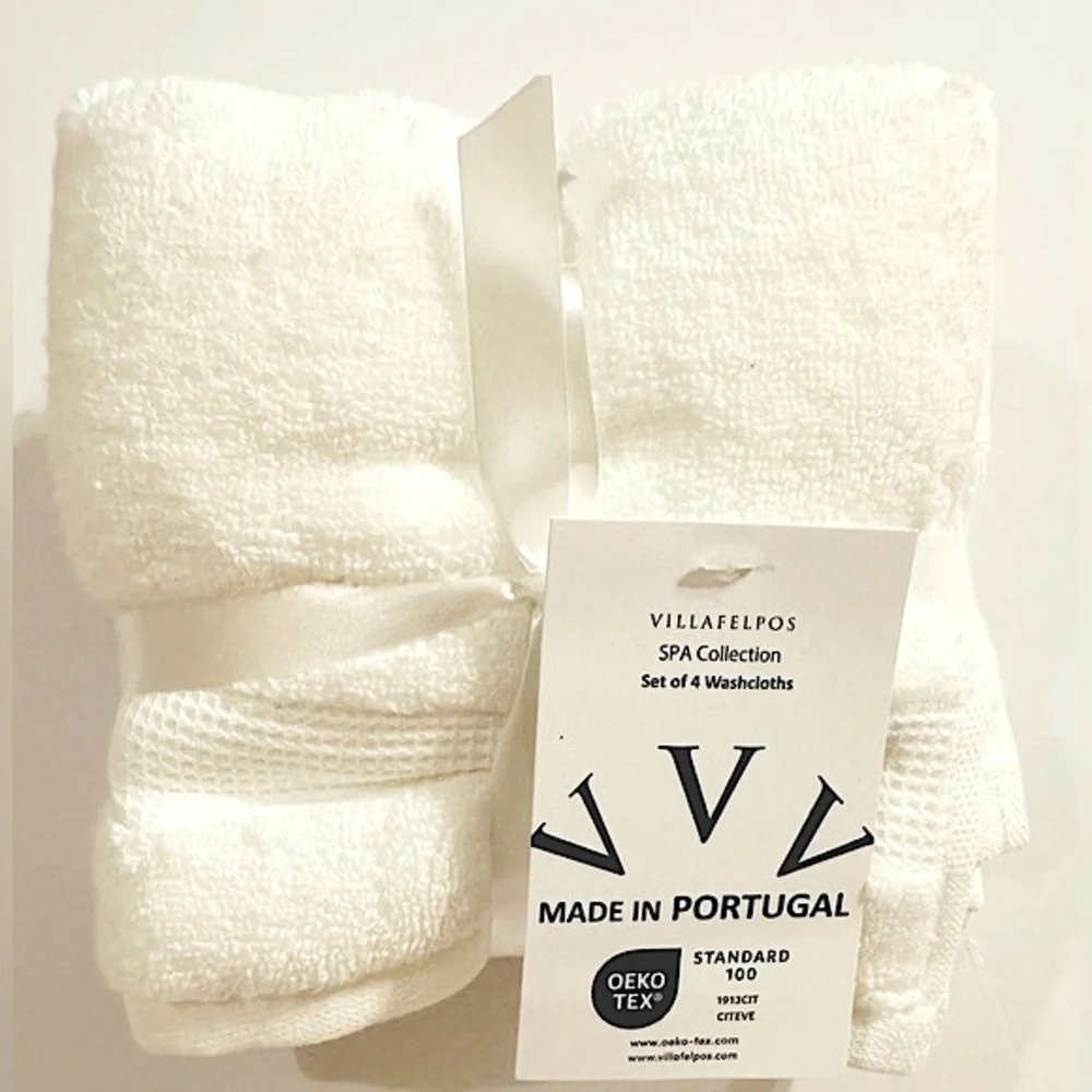 🎁VILLAFELPOS Spa Collection - Cotton Bath Towel Set - SEVEN (7) Pieces - White